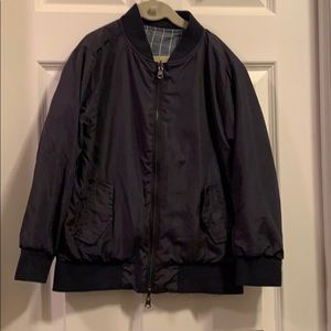 Reversible bomber jacket size 7 navy and blue